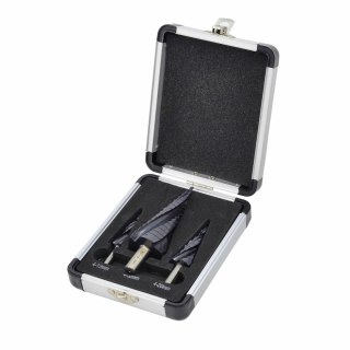 AWTOOLS WIERTŁO STOPNIOWE SPIRALNE M2-TiAlN / Kpl. 3 szt. / 4-12mm / 4-20mm / 4-39mm /BL