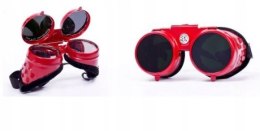 GOGLE OKULARY SPAWALNICZE IREWO UCHYLNE ramka metalowa szkło 50MM DIN5