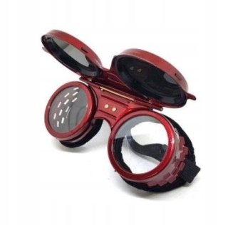 GOGLE OKULARY SPAWALNICZE IREWO UCHYLNE ramka metalowa szkło 50MM DIN5