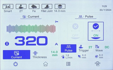 SPAWARKA ALU 400V 320A 60% EXPERT TIG 322 AC/DC PULSE LCD Pro7 IDEAL