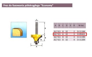 FREZ DO ZAOKRĄGLEŃ R 3/6mm ECONOMY