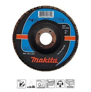 MAKITA ŚCIERNICA LISTKOWA CORUNDUM 115x22,23mm P 80 ALUMINIUM, STAL, METAL, DREWNO