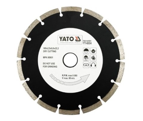YATO D TARCZA DIAMENTOWA SEGMENTOWA 180 x 22,2mm 6004 YATO D TARCZA DIAMENTOWA SEGMENTOWA 180 x 22,2mm 6004