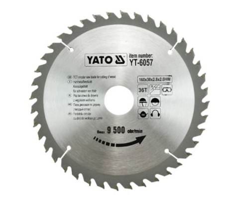 YATO PIŁA TARCZOWA WIDIOWA 160x30mm 36-ZĘBÓW 6057 YATO PIŁA TARCZOWA WIDIOWA 160x30mm 36-ZĘBÓW 6057