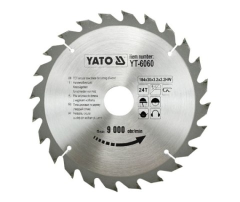 YATO PIŁA TARCZOWA WIDIOWA 184x30mm 24-ZĘBY 6060 YATO PIŁA TARCZOWA WIDIOWA 184x30mm 24-ZĘBY 6060