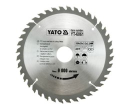 YATO PIŁA TARCZOWA WIDIOWA 184x30mm 40-ZĘBÓW 6061