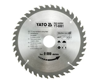 YATO PIŁA TARCZOWA WIDIOWA 184x30mm 40-ZĘBÓW 6061