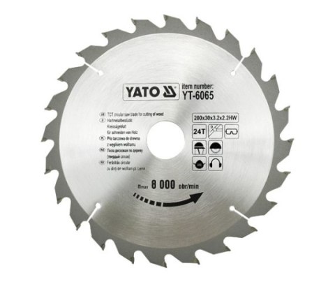 YATO PIŁA TARCZOWA WIDIOWA 200x30mm 24-ZĘBY 6065 YATO PIŁA TARCZOWA WIDIOWA 200x30mm 24-ZĘBY 6065