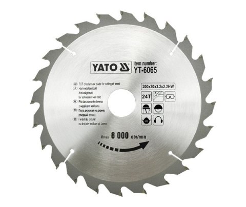 YATO PIŁA TARCZOWA WIDIOWA 205x18mm 24-ZĘBY 6066