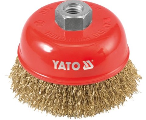 YATO SZCZOTKA DOCZOŁOWA 100mm, NA GWINT M14, DRUT FALISTY 4766 YATO SZCZOTKA DOCZOŁOWA 100mm, NA GWINT M14, DRUT FALISTY 4766