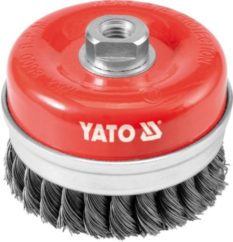 YATO SZCZOTKA DOCZOŁOWA 100mm, NA GWINT M14, DRUT SKRĘCANY 4769 YATO SZCZOTKA DOCZOŁOWA 100mm, NA GWINT M14, DRUT SKRĘCANY 4769