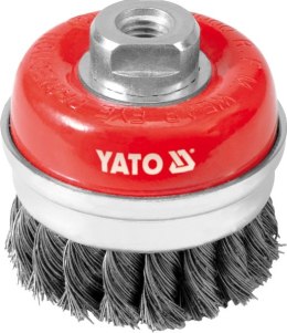YATO SZCZOTKA DOCZOŁOWA 75mm, NA GWINT M14, DRUT SKRĘCANY - INOX 4768