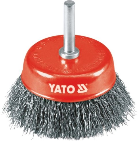 YATO SZCZOTKA DOCZOŁOWA 75mm, Z TRZPIENIEM, DRUT FALISTY - INOX 4751 YATO SZCZOTKA DOCZOŁOWA 75mm, Z TRZPIENIEM, DRUT FALISTY - INOX 4751