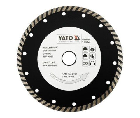 YATO TARCZA DIAMENTOWA TURBO 180 x 22,2mm 6024 YATO TARCZA DIAMENTOWA TURBO 180 x 22,2mm 6024