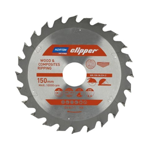 NORTON PIŁA TARCZOWA 150mm x 30mm x 24z DREWNO I KOMPOZYTY ATB (3,6 / 2,6) NORTON PIŁA TARCZOWA 150mm x 30mm x 24z DREWNO I KOMPOZYTY ATB (3,6 / 2,6)