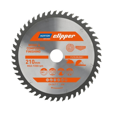 NORTON PIŁA TARCZOWA 210mm x 30mm x 48z DREWNO I KOMPOZYTY ATB (2,8 / 1,8) NORTON PIŁA TARCZOWA 210mm x 30mm x 48z DREWNO I KOMPOZYTY ATB (2,8 / 1,8)