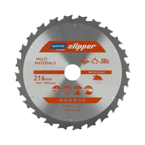 NORTON PIŁA TARCZOWA 216mm x 30mm x 24z MULTI MATERIALS DEMOLITION (3,0/2,0)
