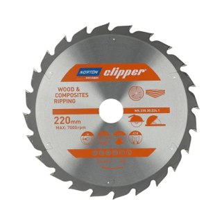 NORTON PIŁA TARCZOWA 220mm x 30mm x 24z DREWNO I KOMPOZYTY ATB (2,8 / 1,8)