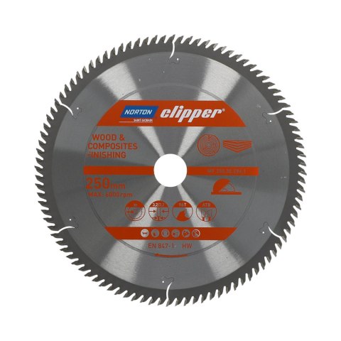 NORTON PIŁA TARCZOWA 250mm x 30mm x 96z DREWNO I KOMPOZYTY ATB (3,2 / 2,2) NORTON PIŁA TARCZOWA 250mm x 30mm x 96z DREWNO I KOMPOZYTY ATB (3,2 / 2,2)