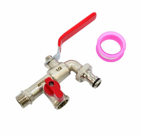 AWTOOLS KRAN OGRODOWY MOSIĄDZ NIKLOWANY PODWÓJNY 1/2" GWINT ZEWNĘTRZNY 2x3/4" AWTOOLS KRAN OGRODOWY MOSIĄDZ NIKLOWANY PODWÓJNY 1/2" GWINT ZEWNĘTRZNY 2x3/4"