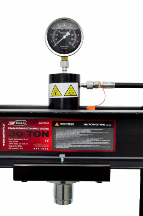 AWTOOLS PRASA HYDRAULICZNA Z MANOMOMETREM 30T / PODWÓJNY TŁOK AWTOOLS PRASA HYDRAULICZNA Z MANOMOMETREM 30T / PODWÓJNY TŁOK