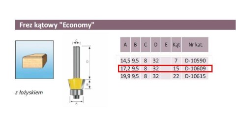 FREZ KĄTOWY Z ŁOŻYSKIEM 15`/17,2/8mm ECONOMY FREZ KĄTOWY Z ŁOŻYSKIEM 15`/17,2/8mm ECONOMY