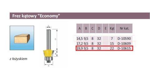 MAKITA FREZ KĄTOWY Z ŁOŻYSKIEM 22`/19,9/8mm MAKITA FREZ KĄTOWY Z ŁOŻYSKIEM 22`/19,9/8mm