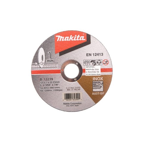TARCZA DO METALU INOX A60T 125*1,0mm