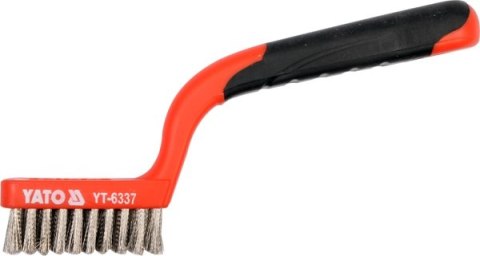 YATO SZCZOTKA DRUCIANA 3-RZĘDOWA 180mm, PLASTIKOWA RĄCZKĄ, DRUT NIERDZEWNY 6337 YATO SZCZOTKA DRUCIANA 3-RZĘDOWA 180mm, PLASTIKOWA RĄCZKĄ, DRUT NIERDZEWNY 6337