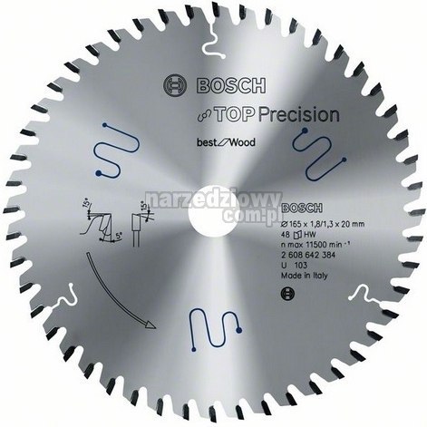 BOSCH PIŁA TARCZOWA MULTIMATERIAL TOP PRECISION 165x20mm 48-ZĘBÓW BOSCH PIŁA TARCZOWA MULTIMATERIAL TOP PRECISION 165x20mm 48-ZĘBÓW