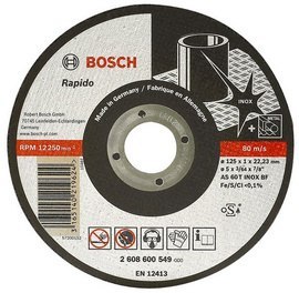 BOSCH TARCZA METAL 125mm x 1,0mm x 22mm RAPIDO EXPERT FOR INOX BOSCH TARCZA METAL 125mm x 1,0mm x 22mm RAPIDO EXPERT FOR INOX