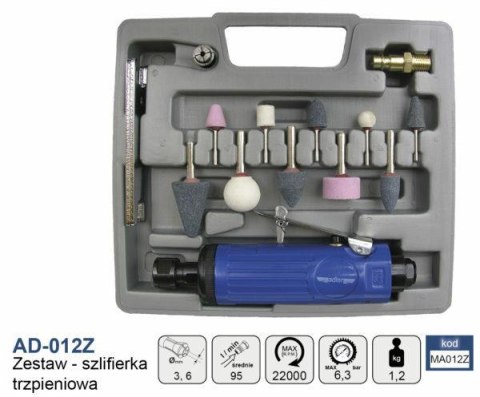 ADLER SZLIFIERKA PROSTA PNEUMATYCZNA + AKCESORIA ADLER SZLIFIERKA PROSTA PNEUMATYCZNA + AKCESORIA