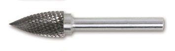 BETA PILNIK OBROTOWY Z WĘGLIKA SPIEKANEGO, OSTROŁUKOWY FI 8 x 19 x 63 MM, TRZPIEŃ FI 6MM BETA PILNIK OBROTOWY Z WĘGLIKA SPIEKANEGO, OSTROŁUKOWY FI 8 x 19 x 63 MM, TRZPIEŃ FI 6MM