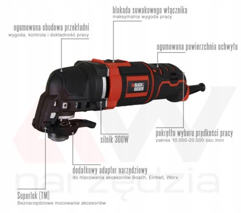 BLACK+DECKER NARZĘDZIE WIELOFUNKCYJNE 300W WALIZKA MT300KA BLACK+DECKER NARZĘDZIE WIELOFUNKCYJNE 300W WALIZKA MT300KA