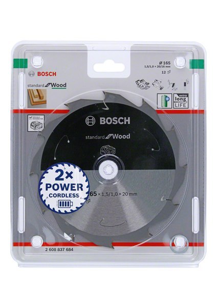 BOSCH PIŁA STANDARD WOOD ACCU 165x20x12z BOSCH PIŁA STANDARD WOOD ACCU 165x20x12z
