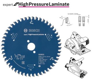 BOSCH PIŁA TARCZOWA HIGH PRESSURE LAMINATE EXPERT 160x20mm 48-ZĘBÓW