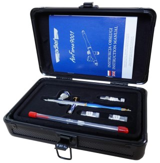 ADLER AEROGRAF AIRFORCE AD-9001 W ZESTAWIE DYSZE 0,2mm 0,3mm 0,5mm