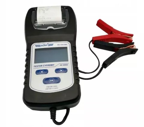 ADLER CYFROWY TESTER AKUMULATORÓW 6/12/24V Z DRUKARKĄ AD-8000 ADLER CYFROWY TESTER AKUMULATORÓW 6/12/24V Z DRUKARKĄ AD-8000