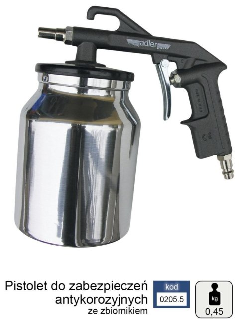 ADLER PNEUMATYCZNY PISTOLET ANTYKOROZYJNY ZE ZBIORNIKIEM ADLER PNEUMATYCZNY PISTOLET ANTYKOROZYJNY ZE ZBIORNIKIEM