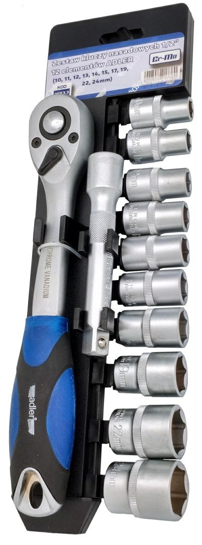 ADLER ZESTAW KLUCZY NASADOWYCH 1/2"-12 ELEMENTÓW ADLER ZESTAW KLUCZY NASADOWYCH 1/2"-12 ELEMENTÓW