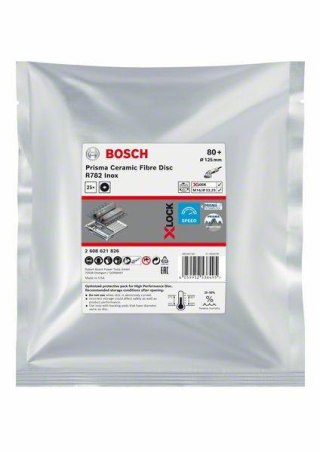 BOSCH FIBRA KRĄŻEK X-LOCK INOX 125 gr. 80 R782 /25szt.
