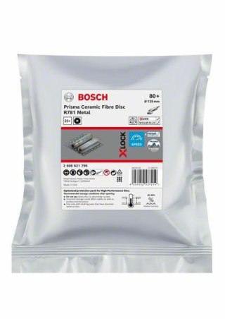 .BOSCH FIBRA KRĄŻEK X-LOCK METAL 125 gr. 80 R781 /25szt.