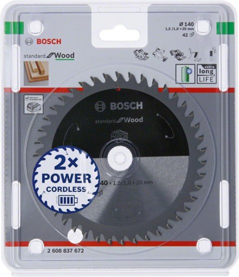 BOSCH PIŁA STANDARD WOOD ACCU 140x20x42z BOSCH PIŁA STANDARD WOOD ACCU 140x20x42z