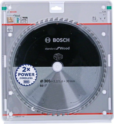 BOSCH PIŁA STANDARD WOOD ACCU 305x30x60z BOSCH PIŁA STANDARD WOOD ACCU 305x30x60z