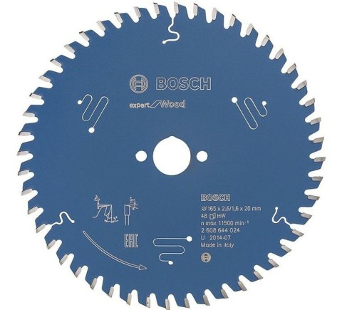 BOSCH PIŁA TARCZOWA Z WĘGLIKIEM DO DREWNA EXPERT WOOD 165 x 20 x 2,6mm 48 ZĘBY BOSCH PIŁA TARCZOWA Z WĘGLIKIEM DO DREWNA EXPERT WOOD 165 x 20 x 2,6mm 48 ZĘBY