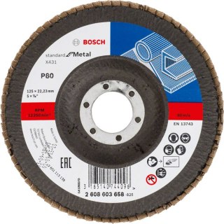 BOSCH ŚCIERNICA LISTKOWA 125mm X431 P 80 STANDARD FOR METAL WYPUKŁA
