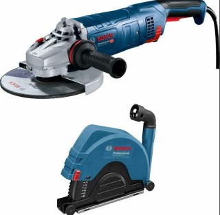 BOSCH SZLIFIERKA KĄTOWA 230mm/2400W GWS 24-230 JZ ŁAG.ROZR. + OSŁONA ODSYSAJĄCA GDE 230 FC-S