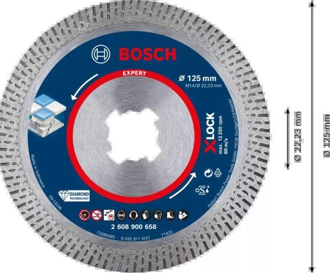 BOSCH TARCZA DIAM EXPERT XLOCK 125x1.6x10mm BOSCH TARCZA DIAM EXPERT XLOCK 125x1.6x10mm