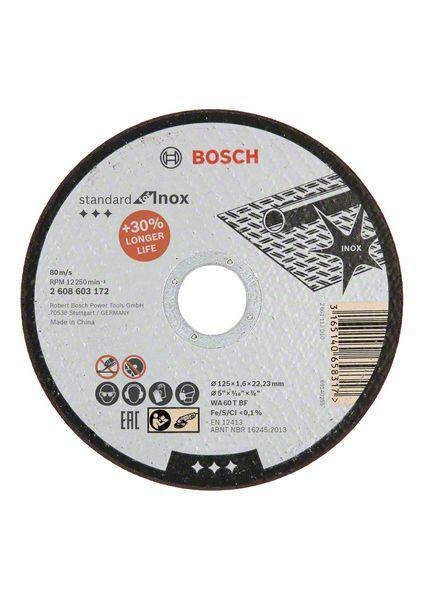 BOSCH TARCZA MET.125mm x 1,6mm x 22mm STANDARD FOR INOX BOSCH TARCZA MET.125mm x 1,6mm x 22mm STANDARD FOR INOX