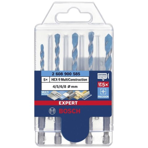 BOSCH WIERTŁO HEX-9 MULTICONSTRUCTION ZESTAW 5szt. 4/5/6/8mm BOSCH WIERTŁO HEX-9 MULTICONSTRUCTION ZESTAW 5szt. 4/5/6/8mm